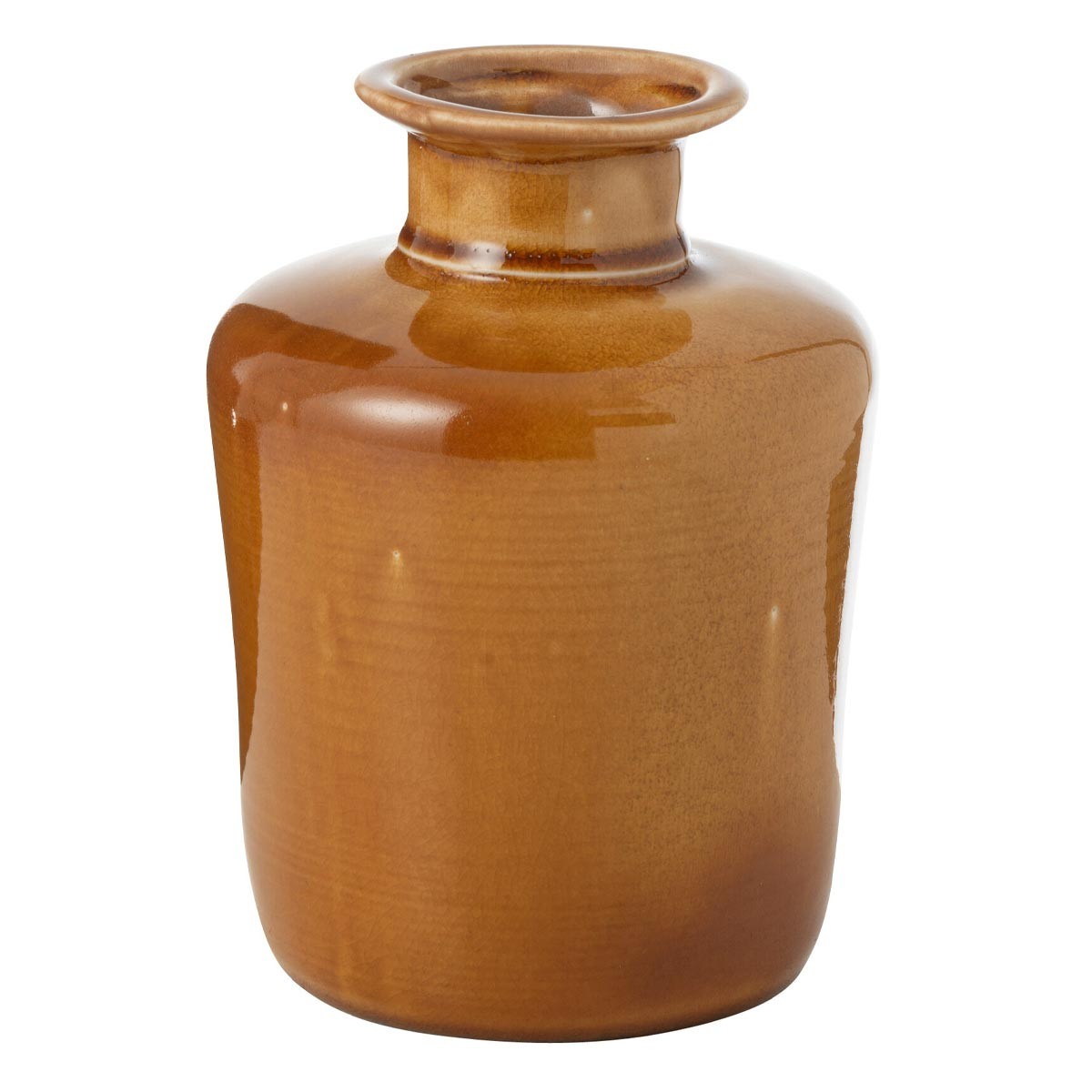 Vase en porcelaine Nova 20cm artisanal couleur jaune moutarde