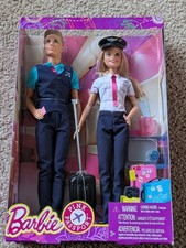 NUEVO ~ 2017 Barbie Pink Passport Barbie Piloto y Ken Conjunto de Muñeca Auxiliar de Vuelo