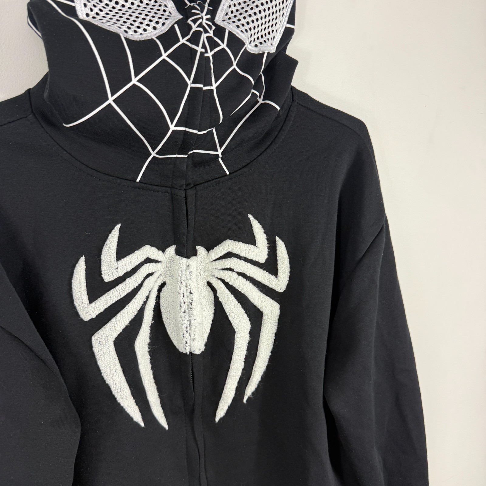 Vintage Harvest Black Spider Web Full Face Mask Size 3 / Medium Full Zip Hoodie image 3