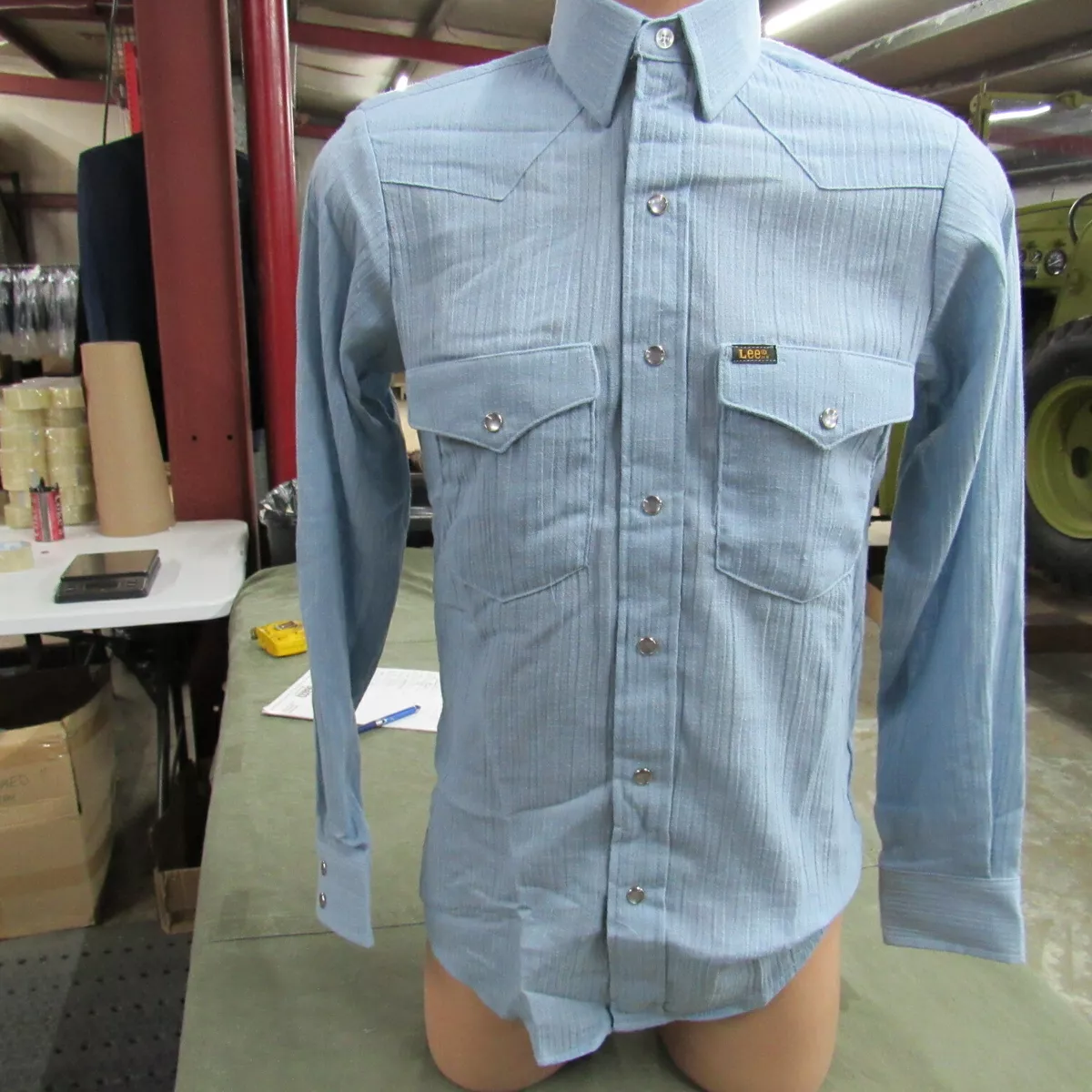 Baby blue shop western shirt