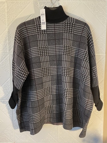 Farbe Achtzehn Strick Langarm schwarz OVER SIZE Rollkragen Top Neu mit Etikett Größe M $ 78 - Bild 4 von 9