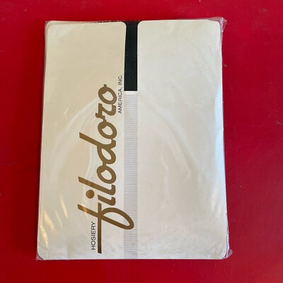Filodoro Black Fishnet Vintage Size 1/2 Nero Made In Italy Pantyhose