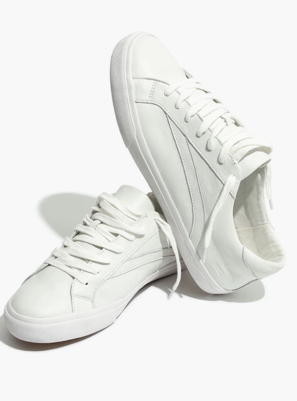 Madewell White Leather Sidewalk Low Top Sneakers Women 8 Men 6.5