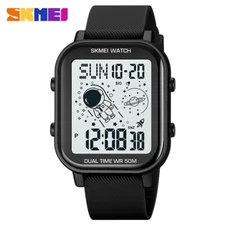 SKMEI Sport Watch Rectangle Watches Men Astronaut Digital LED Wristwatch Boys