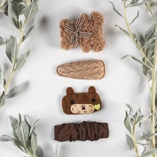 Trotting Trends Cute Fabric Hair Clips Set #1 for Girls, Women, Kids, Baby