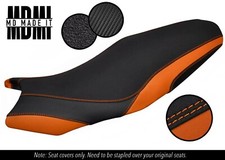 ADATTO PER KAWASAKI ER6N 650 09-12 COPRISEDILE VINILE DUAL CUSTOM GRIP NERO E ARANCIONE