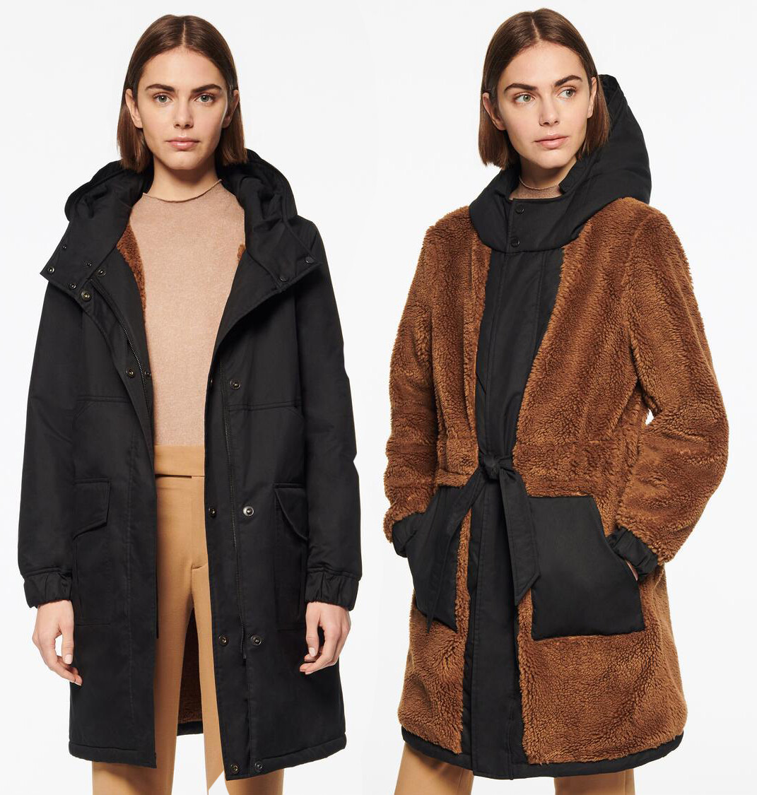 Andrew Marc Wharton Reversible Parka & Faux Fur Fuzzy Teddy Bear