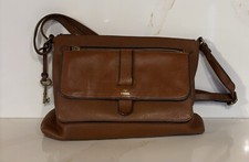 Fossil Brown Pebbled Leather Shoulder Bag ZB6750 Crossbody Purse