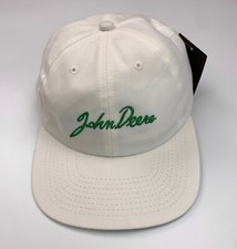 Vintage John Deere Embroidered Script Logo Hat New With Tags K Products USA Made