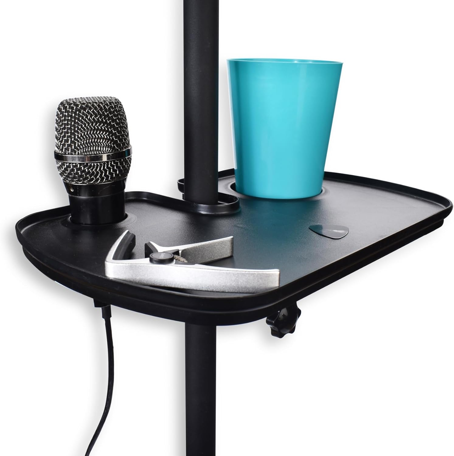 Microphone Stand Tray - Mic Clamp-On Accessory Table with Cup Holder - Perfec...-image