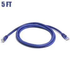 5FT Cat6 RJ45 Ethernet LAN Network UTP Patch Cable Copper Wire Gold 24AWG Purple