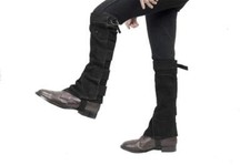 DERBY ORIGINALS SUEDE LEATHER HALF CHAPS CLOSURE FOR HORSEBACK RIDING