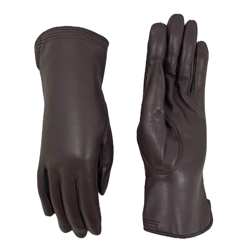 Guantes De Colección Años 70 80 Mujer B L XL 8 Cuero Muñeca Forrados Piel Genuina Damas Foto 2 de 4