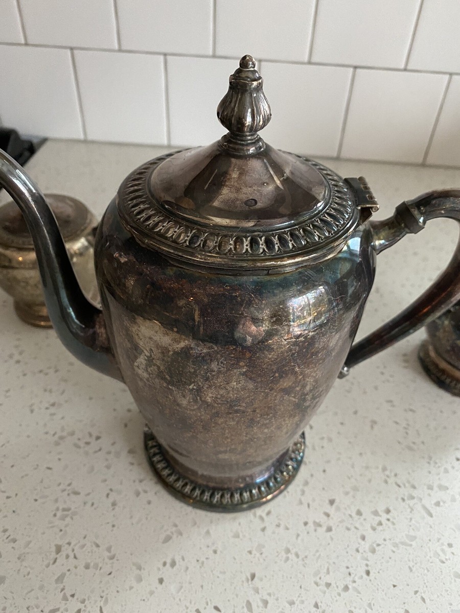 Vintage F.B.Rogers Silver co Trademark 1883 Tea Pot, sugar bowls