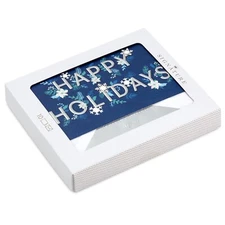 HALLMARK SIGNATURE 3D CHRISTMAS BOXED CARDS -  Snowflakes and HAPPY HOLIDAYS!