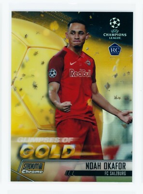 2020-21 Noah Okafor Topps Stadium Club Chrome Gold Refractor Rookie Card 2/50