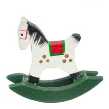 MINIATURE DOLLHOUSE 1:12 SCALE - WOODEN ROCKING HORSE TOY - B1827