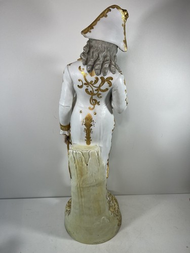 Antike deutsche französische viktorianische Figur 26" Porzellan Gold & Weiß Statue 16 Pfund - Bild 14 von 24
