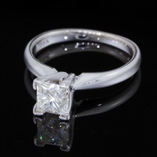 .69 carat VVS2 Princess Cut Diamond Solitaire Wedding Ring 14k White Gold 3/4 ct