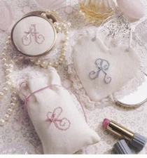 BUTTONS & BOWS MONOGRAMS Cross-Stitch (Single Pattern From Magazine) Letters