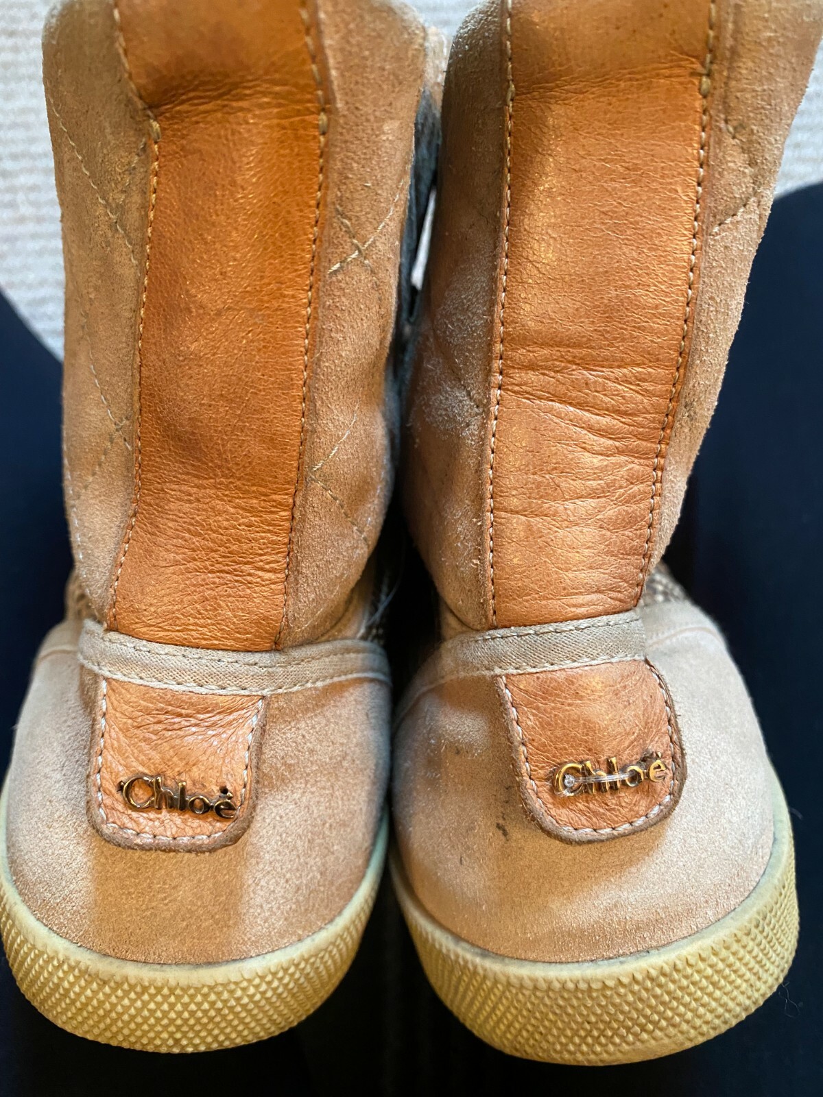 CHLOE PYTHON AND SUEDE LEATHER HIGH TOP TRAINERS … - image 4