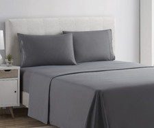 King Sheet set Charcoal Grey Deep Pocket Microfiber 4 pc Allergy Free