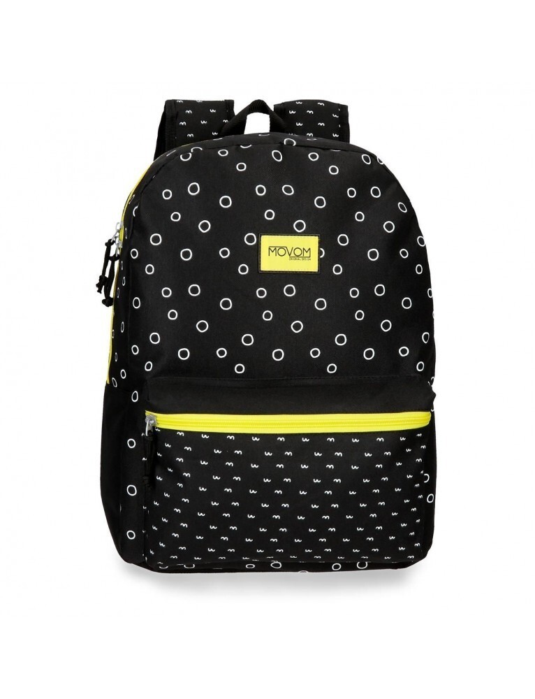 Zaino Scuola Nero Giallo e TEMPO LIBERO Movom