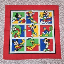 Vintage Sport Disney Mickey Minnie Mouse Donald Goofy Hav-A-Hank Bandana USA 90s