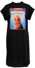 Divine Damen hochgeschlossenes T-Shirt Kleid Drag Queen