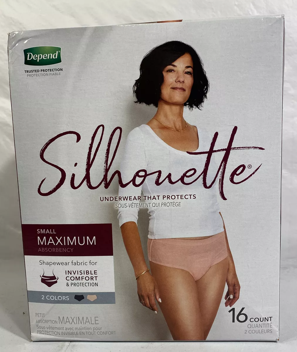 Depend Silhouette Incontinence Postpartum Underwear for Women Small 16  Count