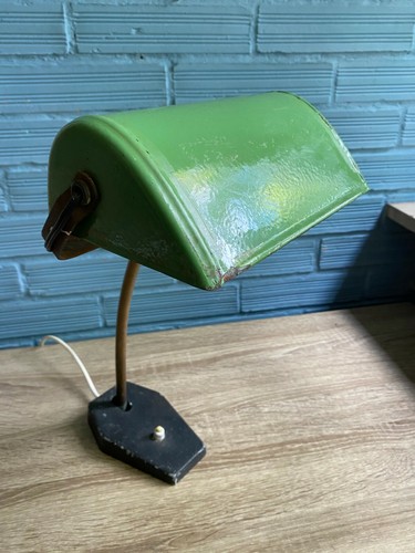 Antique Bankers Lamp Vintage Office Lawyer Desk Metal Light Table Student Old - 第 7/10 張圖片