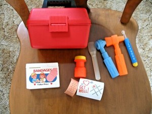 Vintage 1987 Fisher Price Medical Kit Complete + extra piece.  No box