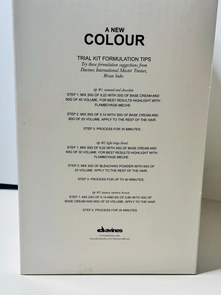 Color de cabello Davines un nuevo kit de inicio de color - tubos de tinte para el cabello profesional + activador nuevo en caja Foto 4 de 4