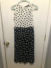 Zara Black White Polka Dot Sleeveless Pleated Dress Women's SZ Small