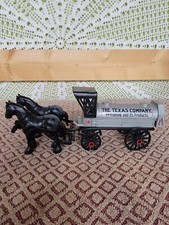ERTL Early 1900s Texaco Horse Tanker Die Cast Bank New In Damaged Box Made 1991