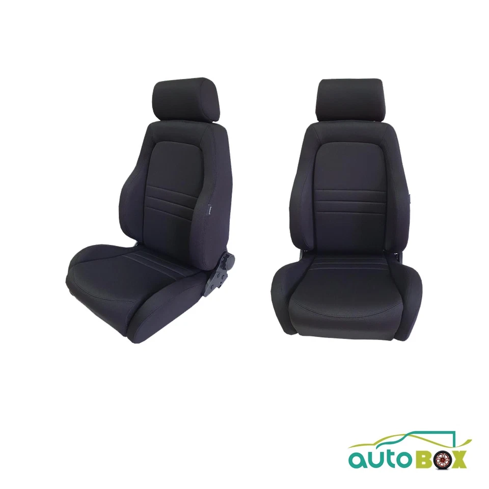 4X4 Adventurer Black Cloth Seats S1 Pair for Toyota Hilux 1998-05 w/ Adaptor - image 2 of 4