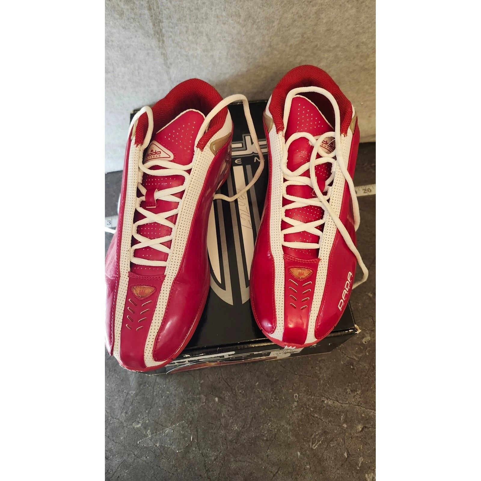 Chaussures de sport baskets Dada Supreme rouge et blanc années 90 vintage homme taille 10 RARE