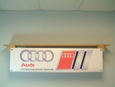 Audi Car Banner Garage Workshop retro Wall Display Vorsprung durch Technik