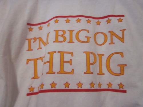 PIGGLY WIGGLY "I'm Big On The Pig" Youth M White Double Sided Long Sleeve Tee - Picture 3 of 4