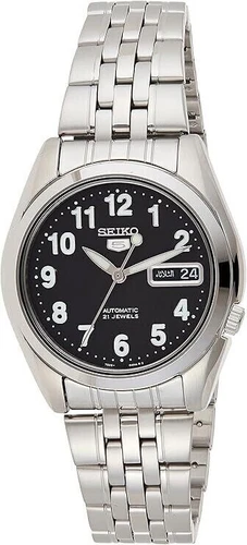 Seiko Men's Series 5 Black Dial Watch - SNK381K1