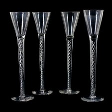 1° di 4. Vetro filo inglese alto con filigrana ad aria, nf. del XIX secolo