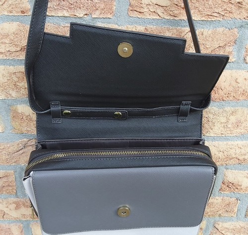 H&M Damen Tasche Handtasche Umhängetasche Schwarz - Grau B 27 x H 21 x T8 cm Neu - Bild 4 von 13
