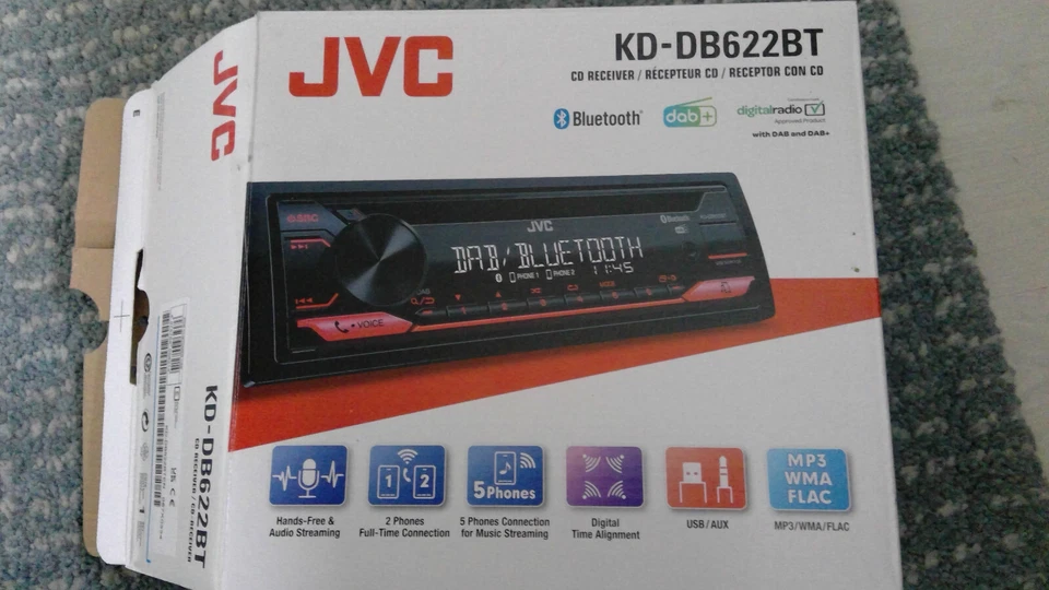 JVC KD-DB622BT DAB + 1-DIN CD-Receiver - Schwarz - Bild 3 von 4