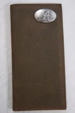 ZEP-PRO Alabama Crimson Tide  Roper CRAZY HORSE Leather Wallet BURLAP Gift  BAG