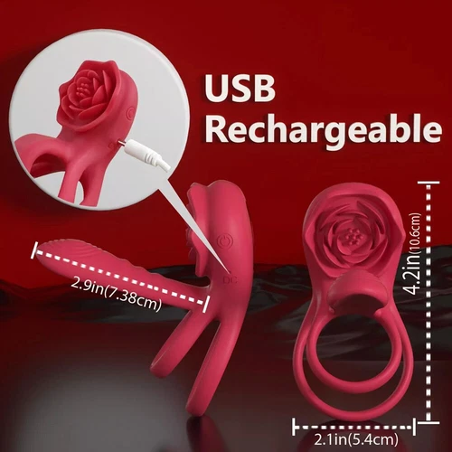 Penis Cock Ring Vibrator G-Spot Dildo Massager Sex Toys For Women Men Couples US - Picture 3 of 9