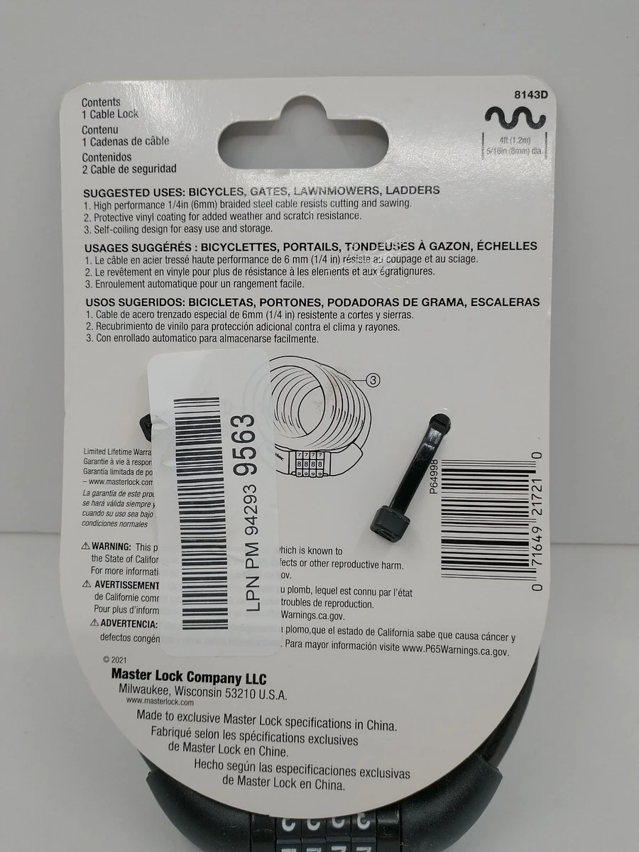 8143D Chains And Cable Locks Master Lock, 41 OFF