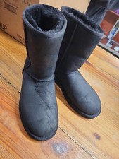 UGG BOOTS Leather Black S/N 5800 Lined Sz 7 women's