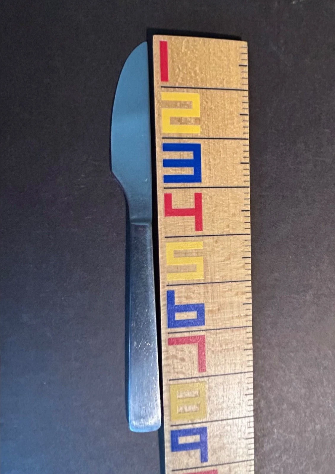 Vtg GIO PONTI ERA stainless DINNER KNIFE serrated matte ICM Italy MCM avantgarde