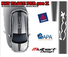 ADHÉSIFS BANDES POUR FIAT 500 X NEW STICKERS TOIT COFFRE GRIGIO ANTHRACITE