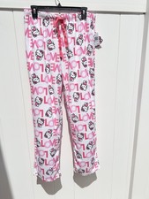 NWT Hello Kitty Heart Love Pajama Lounge Pants Velour Women s Medium